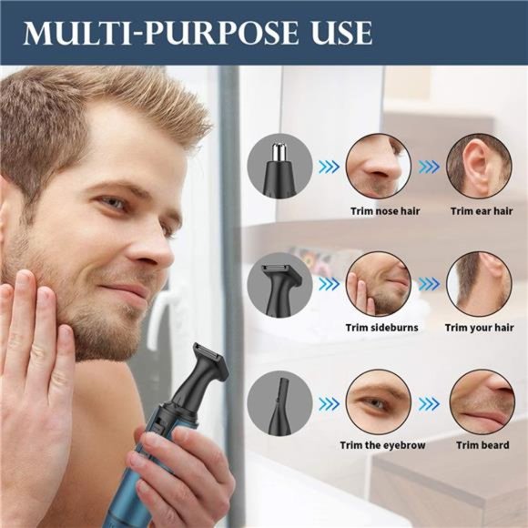 Ear and Nose Hair Trimmer Professional USB Rechargeable Nose Trimmer Kit - Picture 3 of 6